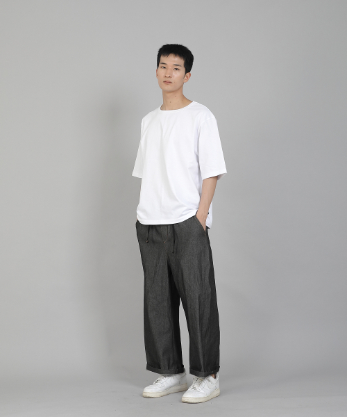 SAINTCREW（セントクルー）の「無地Rネック16sコットン5部半袖TシャツR-8A02ホワイト（Tシャツ/カットソー・メンズ・その他・LARGE/MEDIUM/XX-LARGE/XXX-LARGE/XXXX-LARGE/X-LARGE）」の2枚目の写真
