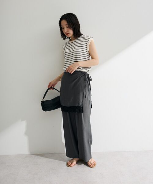 Green Parks(グリーンパークス)の「マルチボーダーフレンチプルオーバー(Tシャツ/カットソー・レディース・グレー/サックスブルー/ホワイト系その他2・FREE)」の5枚目の写真