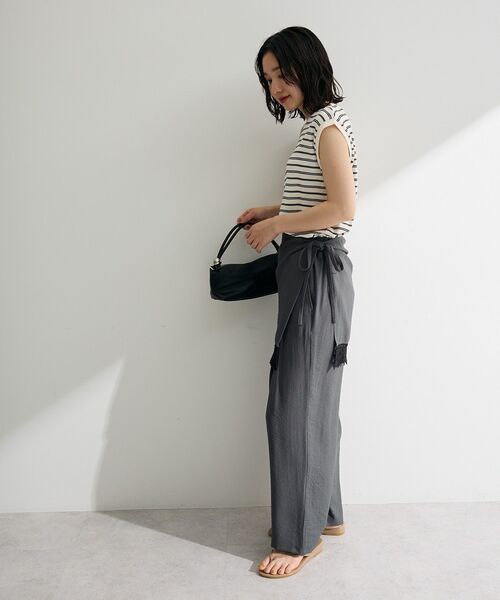 Green Parks(グリーンパークス)の「マルチボーダーフレンチプルオーバー(Tシャツ/カットソー・レディース・グレー/サックスブルー/ホワイト系その他2・FREE)」の6枚目の写真