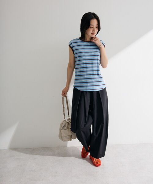 Green Parks(グリーンパークス)の「マルチボーダーフレンチプルオーバー(Tシャツ/カットソー・レディース・グレー/サックスブルー/ホワイト系その他2・FREE)」の11枚目の写真