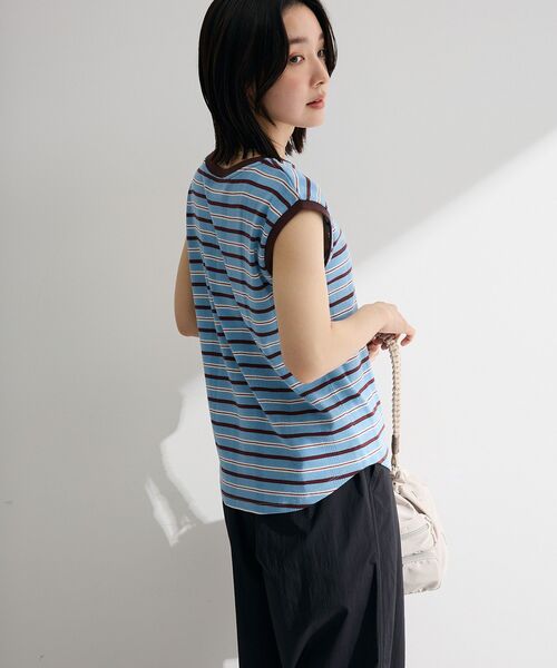 Green Parks(グリーンパークス)の「マルチボーダーフレンチプルオーバー(Tシャツ/カットソー・レディース・グレー/サックスブルー/ホワイト系その他2・FREE)」の16枚目の写真
