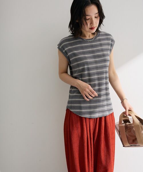 Green Parks(グリーンパークス)の「マルチボーダーフレンチプルオーバー(Tシャツ/カットソー・レディース・グレー/サックスブルー/ホワイト系その他2・FREE)」の20枚目の写真