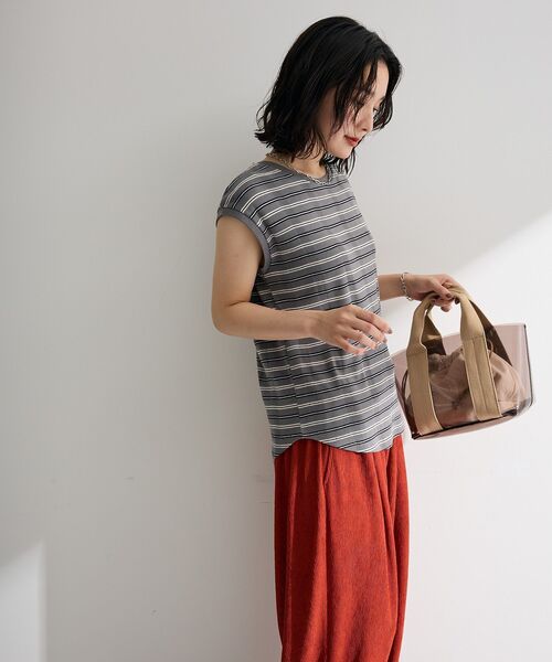 Green Parks(グリーンパークス)の「マルチボーダーフレンチプルオーバー(Tシャツ/カットソー・レディース・グレー/サックスブルー/ホワイト系その他2・FREE)」の21枚目の写真