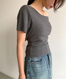 ワンショルダー カットアウト T シャツ レディース 半袖