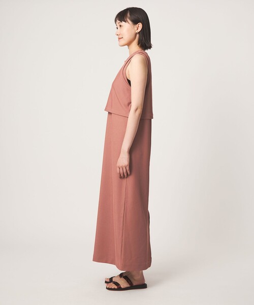 green label relaxing（グリーンレーベルリラクシング）の「タンクトップ×ノースリーブ ワンピース セット（ワンピース・レディース・ダークブラウン/ブラック/ピンク・FREE）」の4枚目の写真