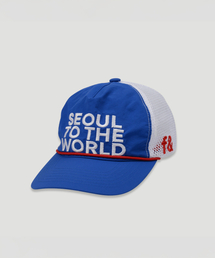 FRUAND（フルアンド）の「FRU& NEEDLE POINT MIX MASH CAP_WHITE&BLUE（キャップ）」