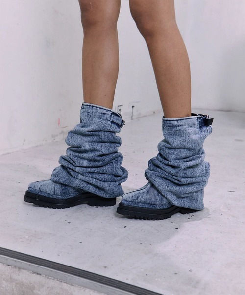 POOLDE(プールデ)の「LIQUID DENIM BOOTS(ブーツ・レディース・ブルー/ブラック・37/38)」の15枚目の写真