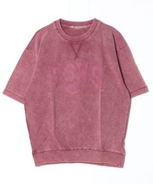 【SIDEWAYSTANCE】カレッジロゴ裏毛ピグメントライトスウェットTシャツ半袖トレーナー 70621