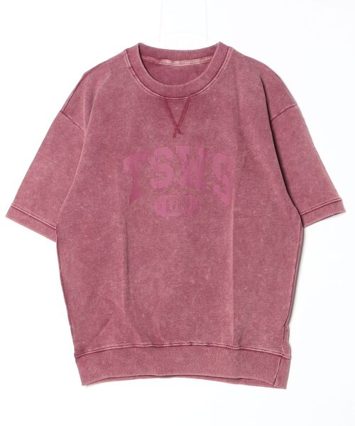 En serio TOKYO(エンソリオトーキョー)の「【SIDEWAYSTANCE】カレッジロゴ裏毛ピグメントライトスウェットTシャツ半袖トレーナー 70621(Tシャツ/カットソー・メンズ・ブラック/ワイン・SMALL/MEDIUM/LARGE)」の2枚目の写真