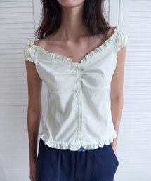 Ella frill blouse (mint)
