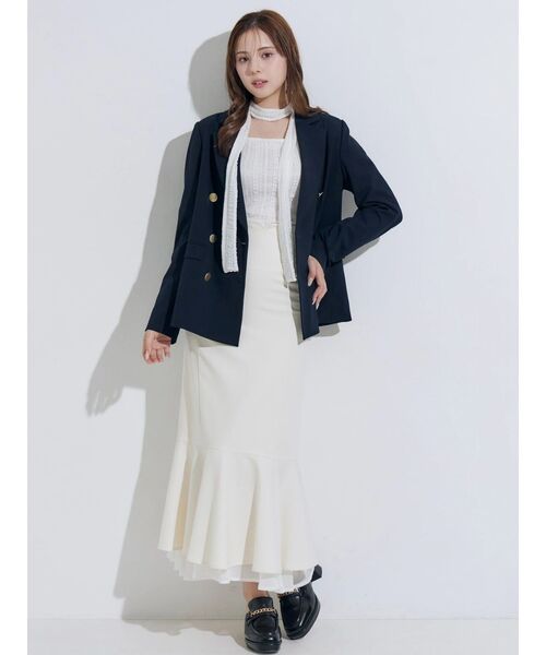 MERCURYDUO(マーキュリーデュオ)の「裾フリルマーメイドスカート(スカート・レディース・ミント/アイボリー/ブラック・MEDIUM/SMALL)」の8枚目の写真