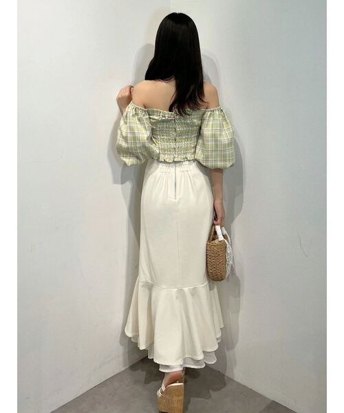 MERCURYDUO(マーキュリーデュオ)の「裾フリルマーメイドスカート(スカート・レディース・ミント/アイボリー/ブラック・MEDIUM/SMALL)」の5枚目の写真