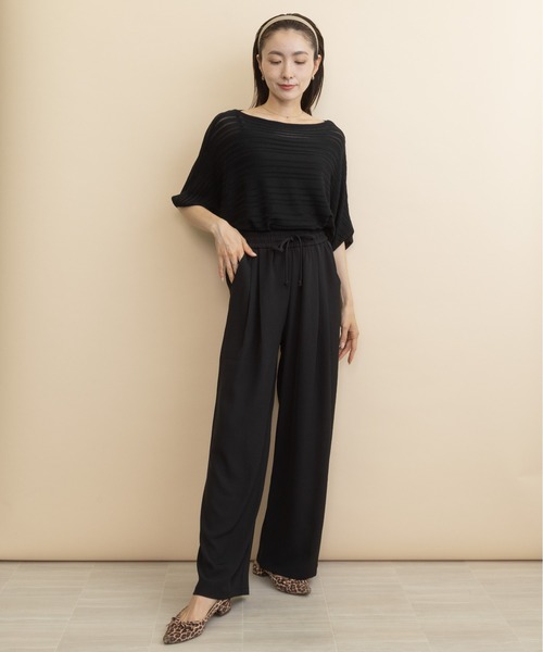 lodie(ロディ)の「【接触冷感】スーパーワイド イージーパンツ(その他パンツ・レディース・ベージュ/チャコールグレー/ブラック・FREE)」の5枚目の写真