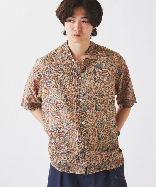 JOURNAL STANDARD relume(ジャーナルスタンダード レリューム)の「bunai / ブナイ 別注 カラマカリ プリント オープンカラー 半袖シャツ(シャツ/ブラウス・メンズ・ベージュ/ブラック/ネイビー/ブラウン/カーキ・LARGE/MEDIUM)」の15枚目の写真