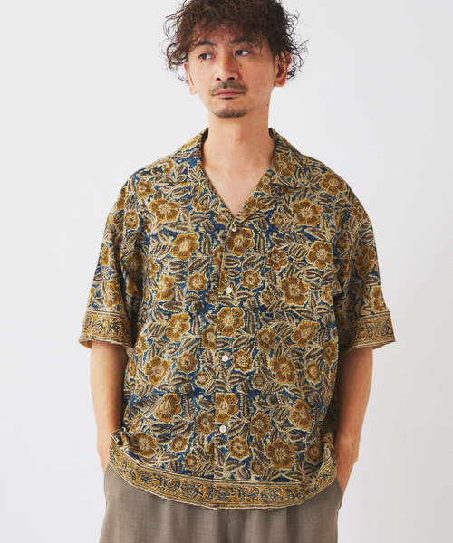 JOURNAL STANDARD relume(ジャーナルスタンダード レリューム)の「bunai / ブナイ 別注 カラマカリ プリント オープンカラー 半袖シャツ(シャツ/ブラウス・メンズ・ベージュ/ブラック/ネイビー/ブラウン/カーキ・LARGE/MEDIUM)」の21枚目の写真