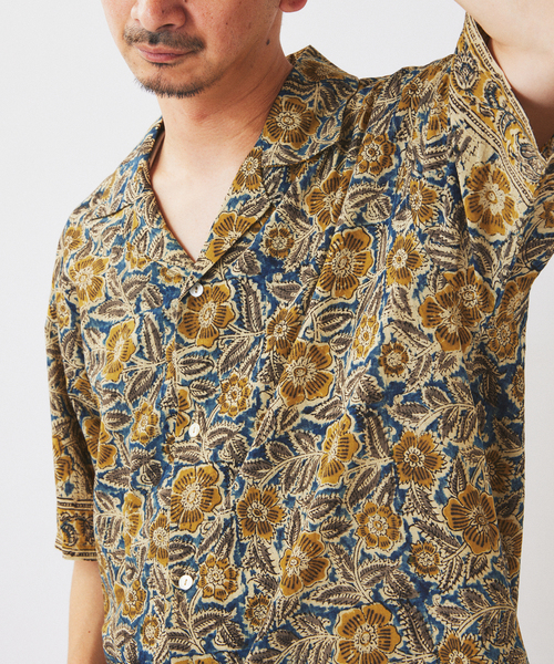 JOURNAL STANDARD relume(ジャーナルスタンダード レリューム)の「bunai / ブナイ 別注 カラマカリ プリント オープンカラー 半袖シャツ(シャツ/ブラウス・メンズ・ベージュ/ブラック/ネイビー/ブラウン/カーキ・LARGE/MEDIUM)」の22枚目の写真