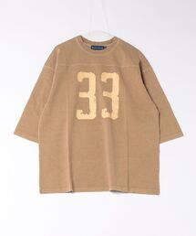 《many men many mind》ピグメント ナンバリングプリント5分袖TEE