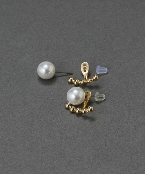 Phoebe(フィービィー)の「【金属アレルギー対応】2wayドロップラインパールバックキャッチピアス/ニッケルフリー 結婚式二次会 セレモニー フォーマル(ピアス(両耳用)・レディース・シルバー/イエローゴールド・FREE)」の14枚目の写真
