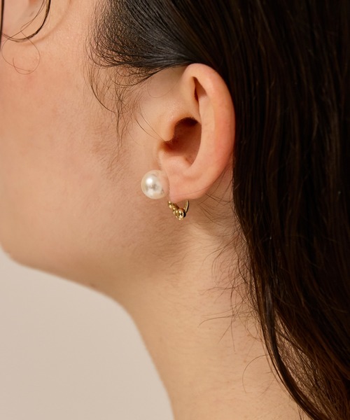 Phoebe(フィービィー)の「【金属アレルギー対応】2wayドロップラインパールバックキャッチピアス/ニッケルフリー 結婚式二次会 セレモニー フォーマル(ピアス(両耳用)・レディース・シルバー/イエローゴールド・FREE)」の16枚目の写真