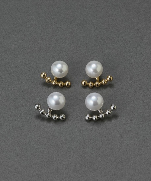 Phoebe(フィービィー)の「【金属アレルギー対応】2wayドロップラインパールバックキャッチピアス/ニッケルフリー 結婚式二次会 セレモニー フォーマル(ピアス(両耳用)・レディース・シルバー/イエローゴールド・FREE)」の9枚目の写真