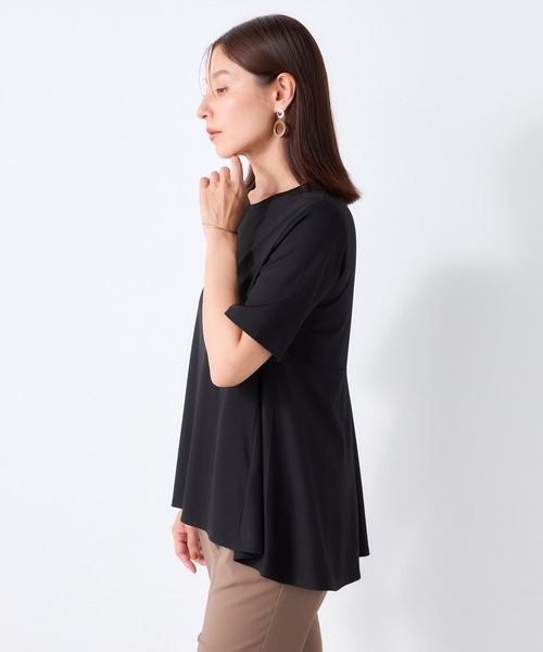 GALLORIA(ギャローリア)の「【接触冷感・UVカット】後ろペプラムプルオーバー(Tシャツ/カットソー・レディース・ベージュ/ブラック/ワイン・M/S/LL/L)」の5枚目の写真