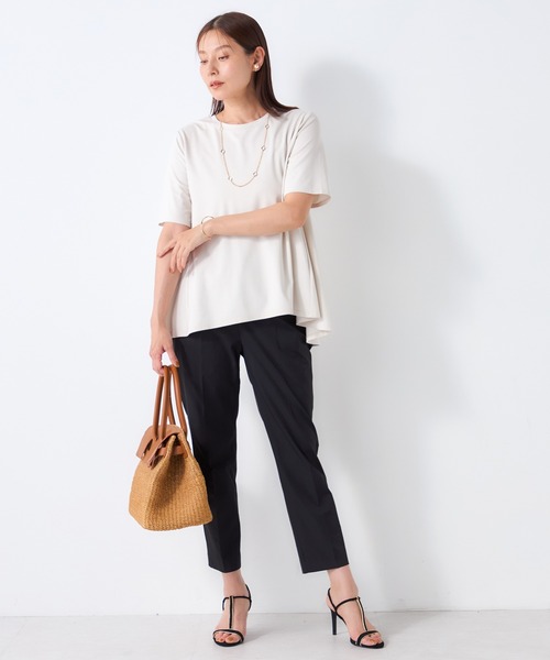 GALLORIA(ギャローリア)の「【接触冷感・UVカット】後ろペプラムプルオーバー(Tシャツ/カットソー・レディース・ベージュ/ブラック/ワイン・M/S/LL/L)」の8枚目の写真