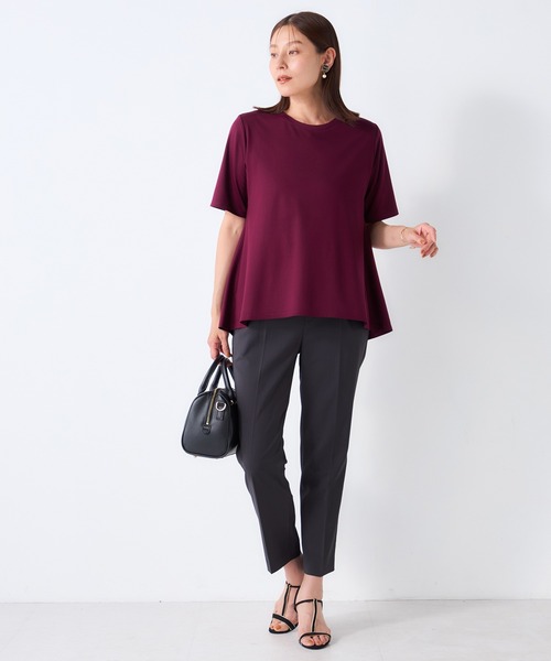 GALLORIA(ギャローリア)の「【接触冷感・UVカット】後ろペプラムプルオーバー(Tシャツ/カットソー・レディース・ベージュ/ブラック/ワイン・M/S/LL/L)」の12枚目の写真