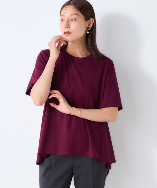 GALLORIA(ギャローリア)の「【接触冷感・UVカット】後ろペプラムプルオーバー(Tシャツ/カットソー・レディース・ベージュ/ブラック/ワイン・M/S/LL/L)」の13枚目の写真