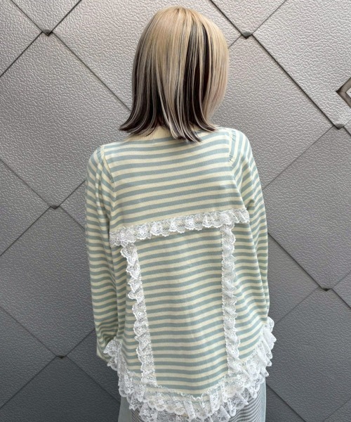 Candy Stripper(キャンディストリッパー)の「CORSET KNIT カーディガン(カーディガン/ボレロ・レディース・ピンク/ヘザーグレー/イエロー/ブラック・FREE)」の6枚目の写真