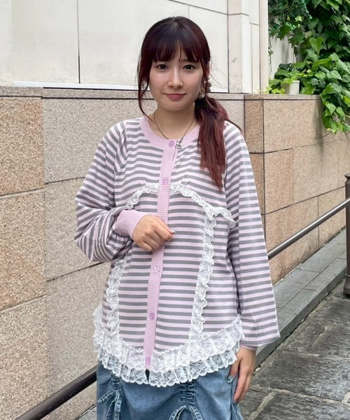 Candy Stripper(キャンディストリッパー)の「CORSET KNIT カーディガン(カーディガン/ボレロ・レディース・ピンク/ヘザーグレー/イエロー/ブラック・FREE)」の10枚目の写真