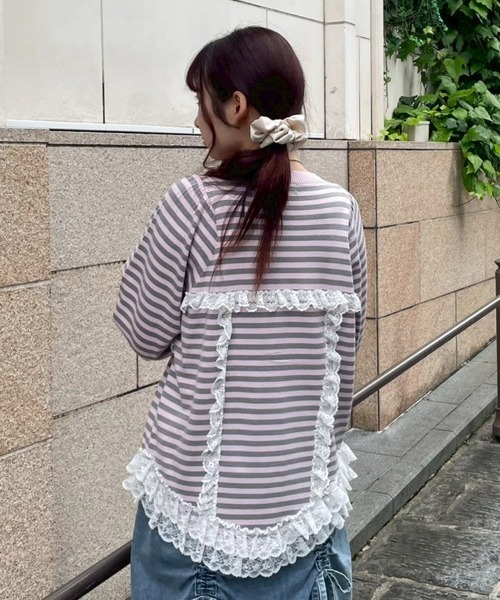 Candy Stripper(キャンディストリッパー)の「CORSET KNIT カーディガン(カーディガン/ボレロ・レディース・ピンク/ヘザーグレー/イエロー/ブラック・FREE)」の12枚目の写真