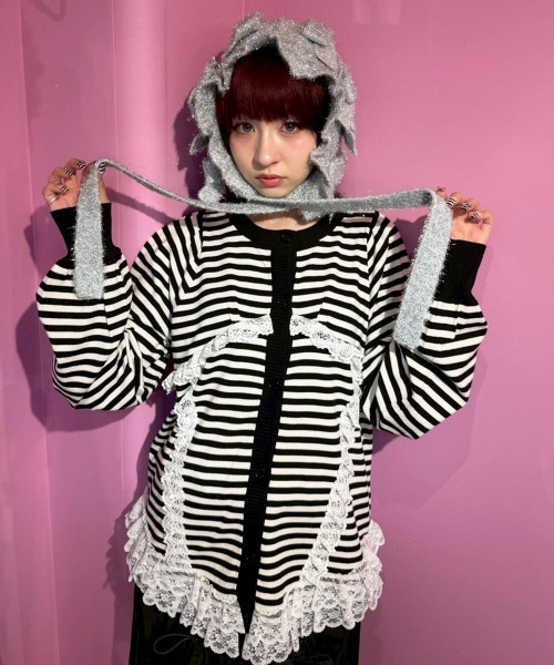 Candy Stripper(キャンディストリッパー)の「CORSET KNIT カーディガン(カーディガン/ボレロ・レディース・ピンク/ヘザーグレー/イエロー/ブラック・FREE)」の22枚目の写真