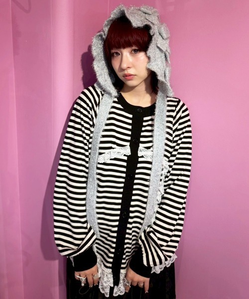 Candy Stripper(キャンディストリッパー)の「CORSET KNIT カーディガン(カーディガン/ボレロ・レディース・ピンク/ヘザーグレー/イエロー/ブラック・FREE)」の21枚目の写真
