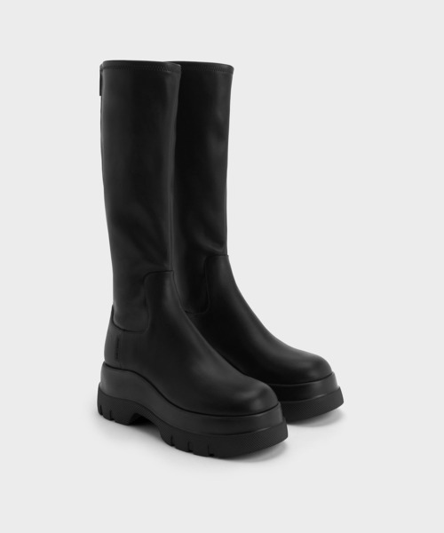 CHARLES & KEITH（チャールズ & キース）の「Leoi レオイ チャンキー ロングブーツ（ブーツ・レディース・ブラック/ブラウン系その他7・25cm/24.5cm/23.5cm/23cm/22.5cm/25.5cm）」の4枚目の写真