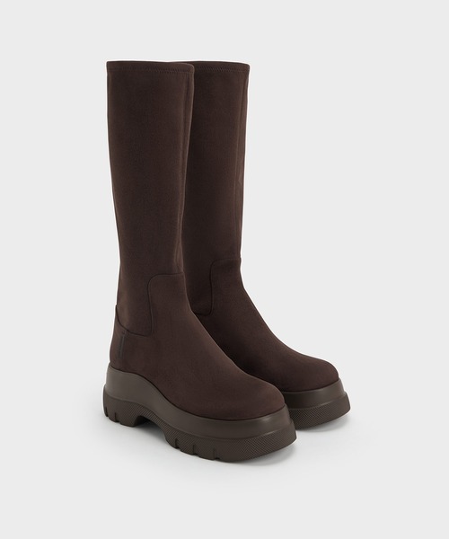 CHARLES & KEITH（チャールズ & キース）の「Leoi レオイ チャンキー ロングブーツ（ブーツ・レディース・ブラック/ブラウン系その他7・25cm/24.5cm/23.5cm/23cm/22.5cm/25.5cm）」の14枚目の写真