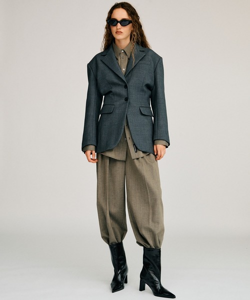 PRANK PROJECT（プランクプロジェクト）の「【2026Autumn Pre-Order】シルクネップオーバーシャツ / Silk Nep Overshirt（シャツ/ブラウス・レディース・ベージュ/ブラック・FREE）」の6枚目の写真