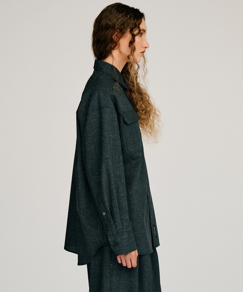 PRANK PROJECT（プランクプロジェクト）の「【2026Autumn Pre-Order】シルクネップオーバーシャツ / Silk Nep Overshirt（シャツ/ブラウス・レディース・ベージュ/ブラック・FREE）」の18枚目の写真