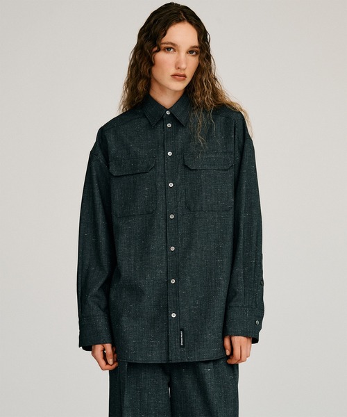 PRANK PROJECT（プランクプロジェクト）の「【2026Autumn Pre-Order】シルクネップオーバーシャツ / Silk Nep Overshirt（シャツ/ブラウス・レディース・ベージュ/ブラック・FREE）」の16枚目の写真