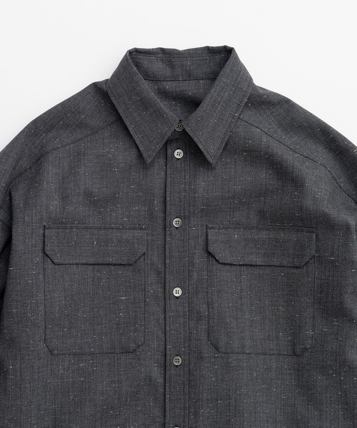 PRANK PROJECT（プランクプロジェクト）の「【2026Autumn Pre-Order】シルクネップオーバーシャツ / Silk Nep Overshirt（シャツ/ブラウス・レディース・ベージュ/ブラック・FREE）」の22枚目の写真