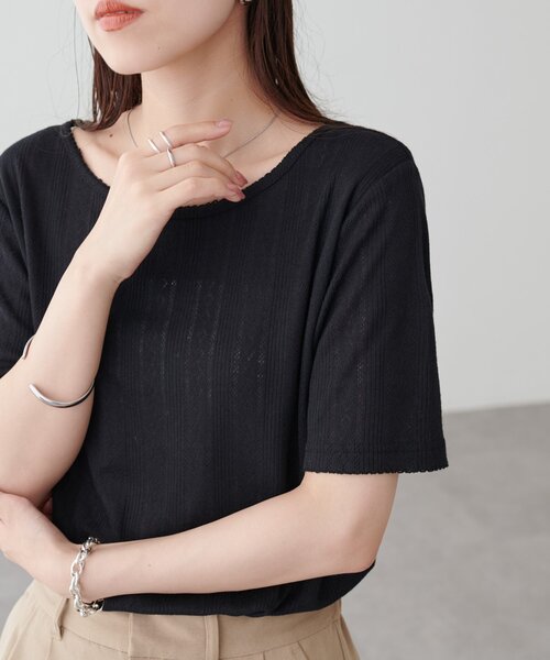 DISCOAT(ディスコート)の「アイレット半袖プルオーバー(Tシャツ/カットソー・レディース・グレー/イエロー/ブラック/オフホワイト・FREE)」の18枚目の写真
