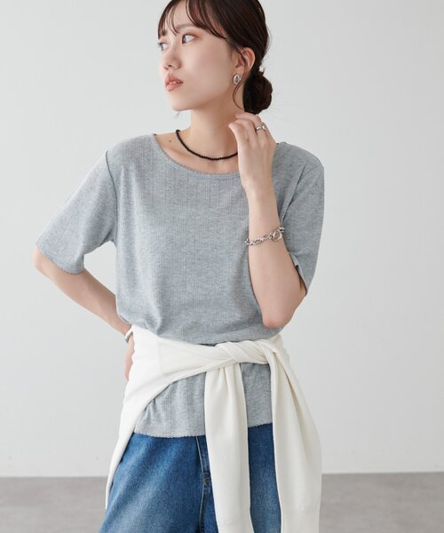 DISCOAT(ディスコート)の「アイレット半袖プルオーバー(Tシャツ/カットソー・レディース・グレー/イエロー/ブラック/オフホワイト・FREE)」の22枚目の写真