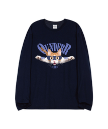 HAPPY_CAT_オーバーサイズ_ロングスリーブ [ネイビー]