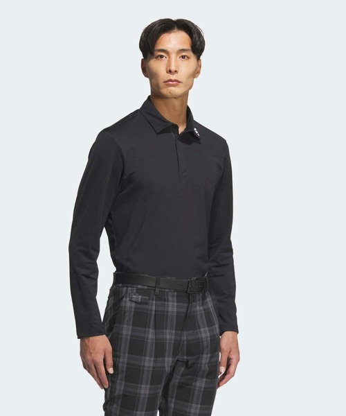 adidas(アディダス)の「アディゼロ ジャガード 長袖シャツ【adidas Golf/アディダスゴルフ】(ポロシャツ・メンズ・ブラック・XX-LARGE/X-LARGE/SMALL/MEDIUM/LARGE)」の5枚目の写真