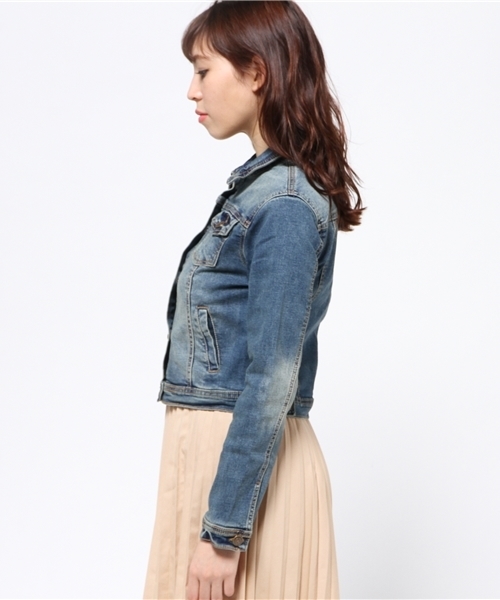 CAPRICIEUX LE'MAGE（カプリシューレマージュ）の「コンパクトストレッチGジャン（ブルゾン・レディース・ブルー・FREE）」の3枚目の写真