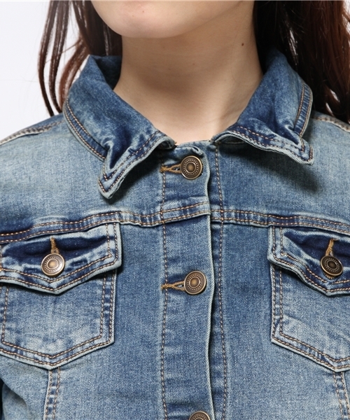 CAPRICIEUX LE'MAGE（カプリシューレマージュ）の「コンパクトストレッチGジャン（ブルゾン・レディース・ブルー・FREE）」の5枚目の写真