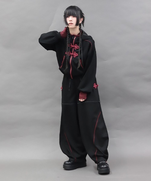 NIBBLE POISON(ニブルポイズン)の「チャイナボタンルーズパンツ(その他パンツ・レディース・ブラック/パープル・MEDIUM)」の11枚目の写真