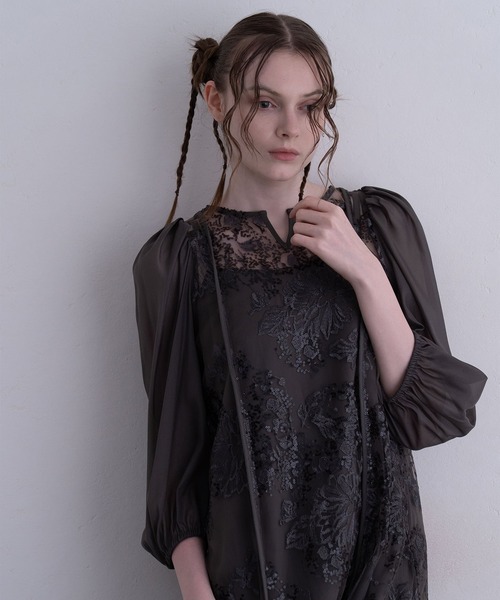 atlo(アトロ)の「ミモレ丈&七分袖 フォーマル Aライン スパンコール セレモニー 結婚式二次会 パーティードレス お呼ばれ オケージョンドレス 同窓会成人式(ドレス・レディース・ブラウン/ブラック/グレー・M)」の12枚目の写真