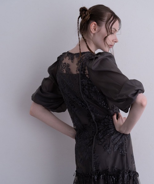 atlo(アトロ)の「ミモレ丈&七分袖 フォーマル Aライン スパンコール セレモニー 結婚式二次会 パーティードレス お呼ばれ オケージョンドレス 同窓会成人式(ドレス・レディース・ブラウン/ブラック/グレー・M)」の16枚目の写真