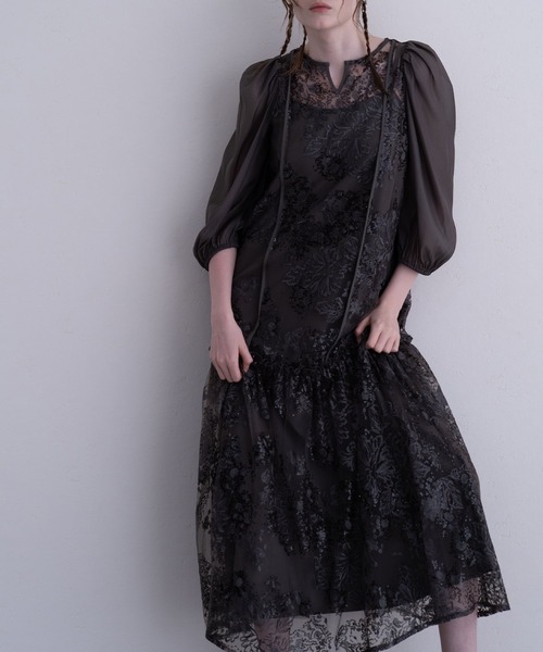 atlo(アトロ)の「ミモレ丈&七分袖 フォーマル Aライン スパンコール セレモニー 結婚式二次会 パーティードレス お呼ばれ オケージョンドレス 同窓会成人式(ドレス・レディース・ブラウン/ブラック/グレー・M)」の20枚目の写真