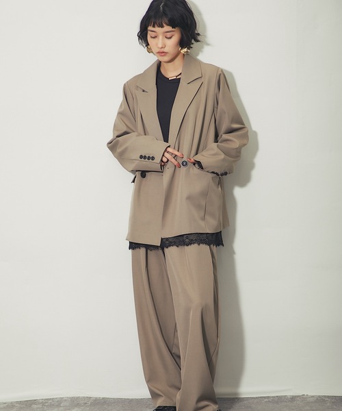 ANOTHER S(アナザーエス)の「「セットアップ対応」タックエッグパンツ(スラックス・レディース・ブラック/チャコールグレー/グレイッシュベージュ・FREE)」の13枚目の写真